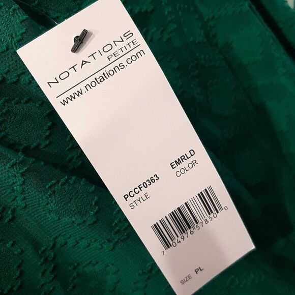 Notations Emerald Green Tank Shirt with Green Sheer Overlay NWT - Picture 6 of 13